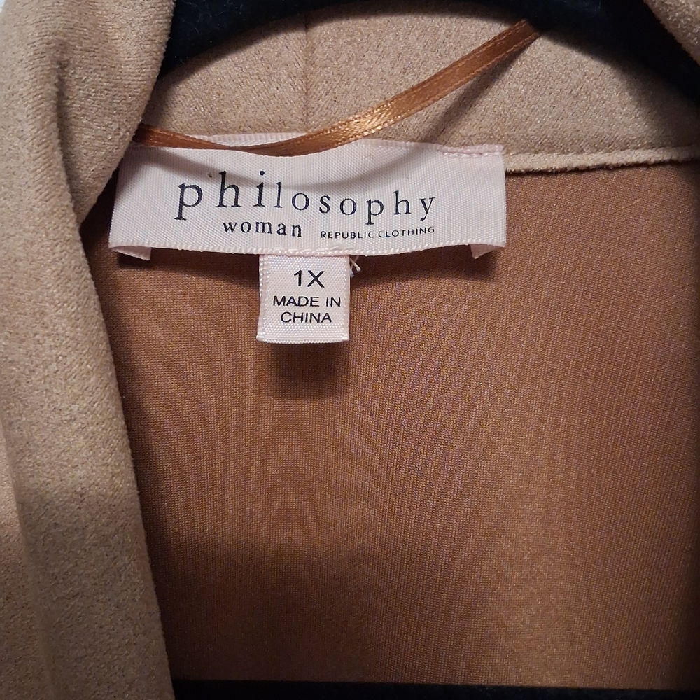 1X Philosophy Faux Suede Women's Sweater/Blazer - Picture 9 of 10